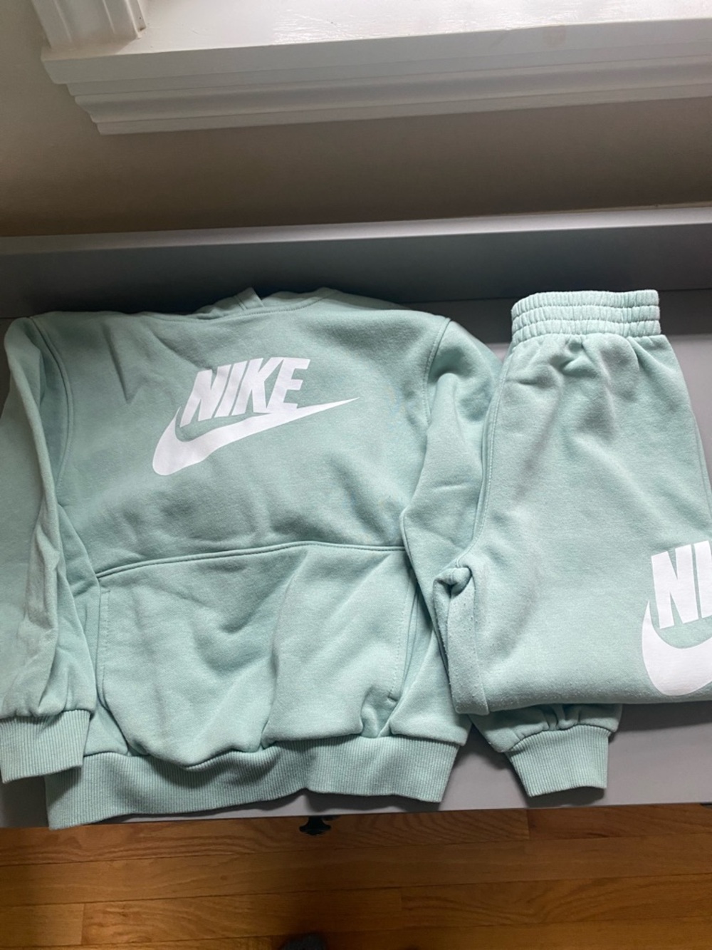 Nike Kids Mint Green Sweatshirt & Joggers Set with White Logo